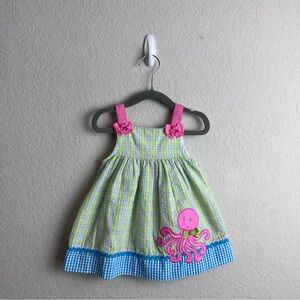 Emily Rose Dress Girls 12 Months Octopus Striped Seersucker Gingham Green Pink